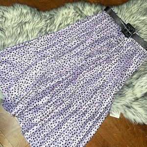 Gorgeous WDNY long Purple and black Pleated Skirt with Belt NWOT